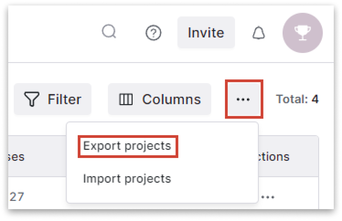 Bulk project export from Test IT TMS