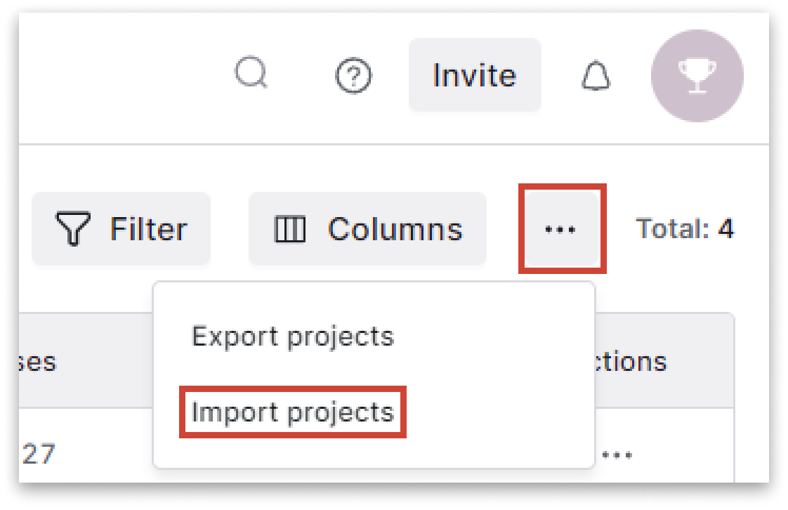 Bulk project import from Test IT TMS