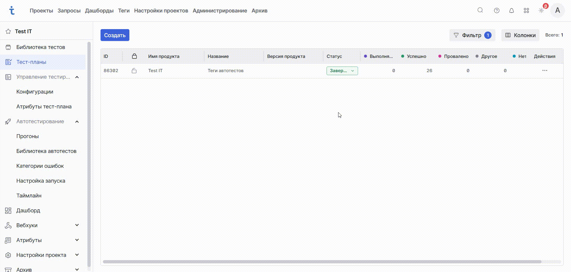 Создание параметров в Test IT