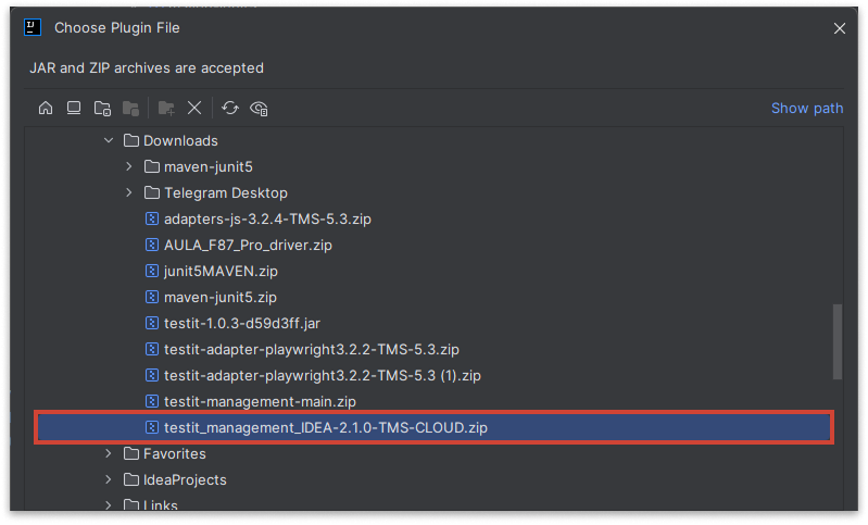 Плагин Test IT Management в IntelliJ IDEA