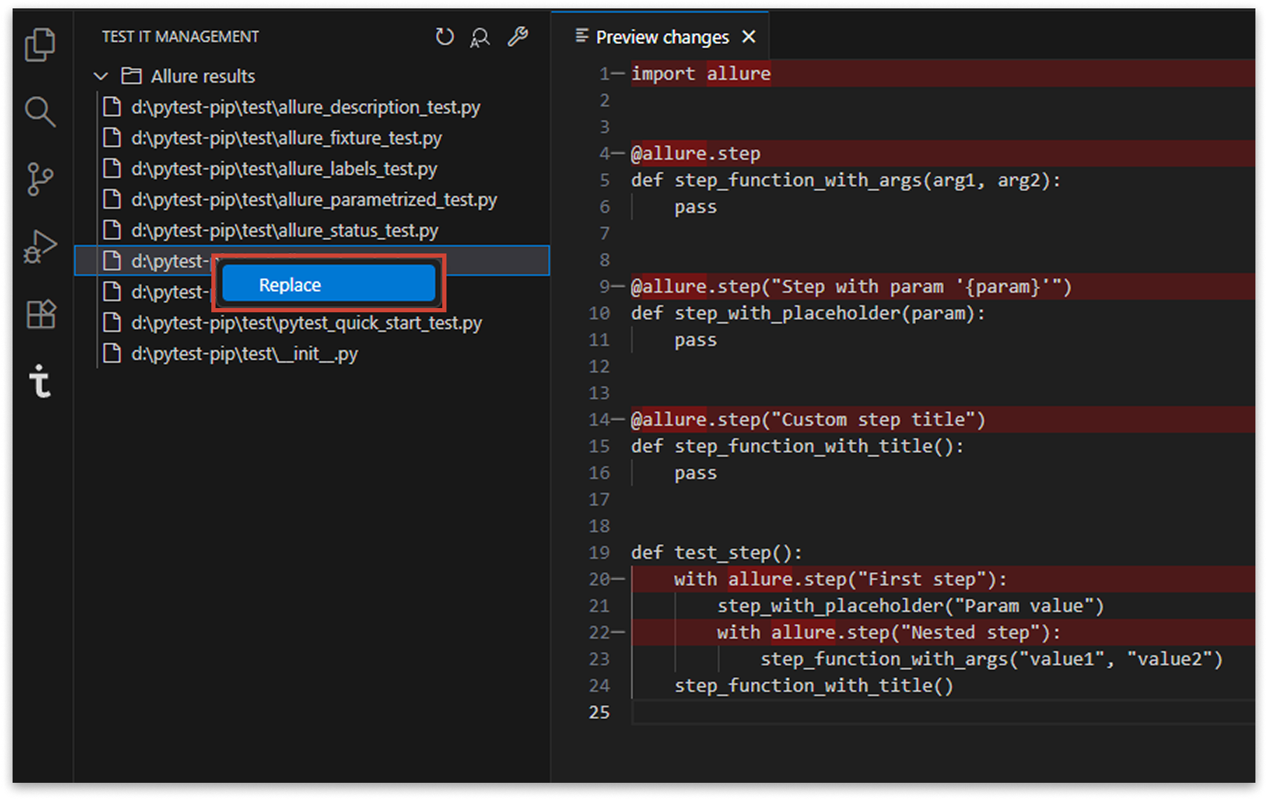 Замена декораторов Allure в плагине Test IT Management